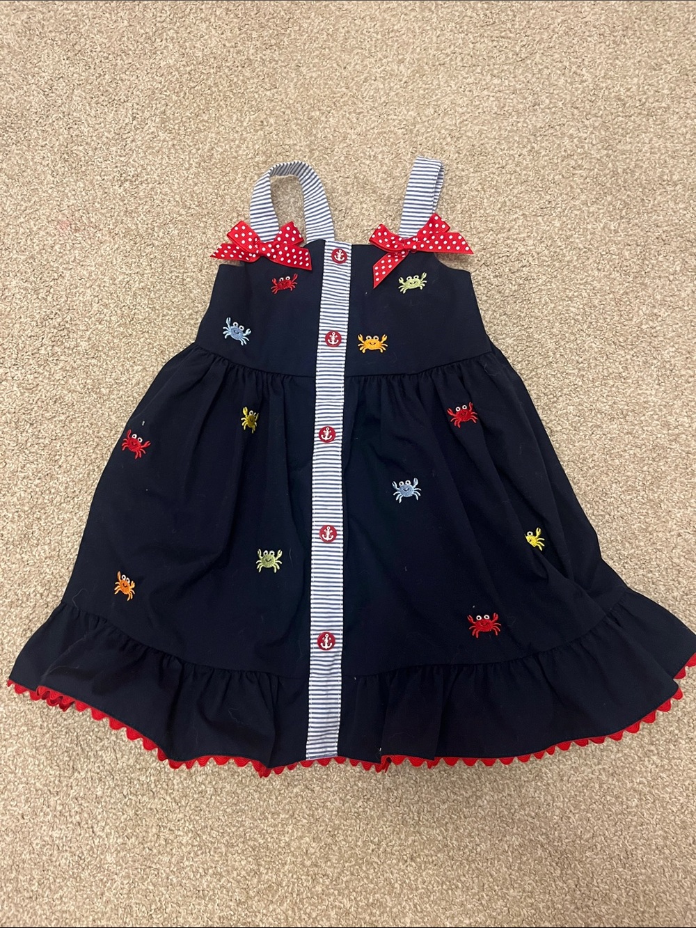 Nautical Crab Embroidered Sundress